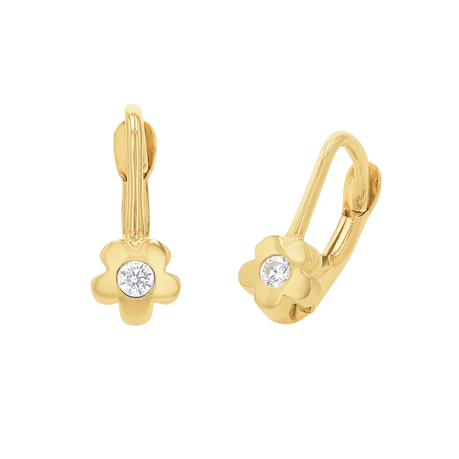 Ohrhänger für Mädchen, Gold 375, Zirkonia synth. | Blume