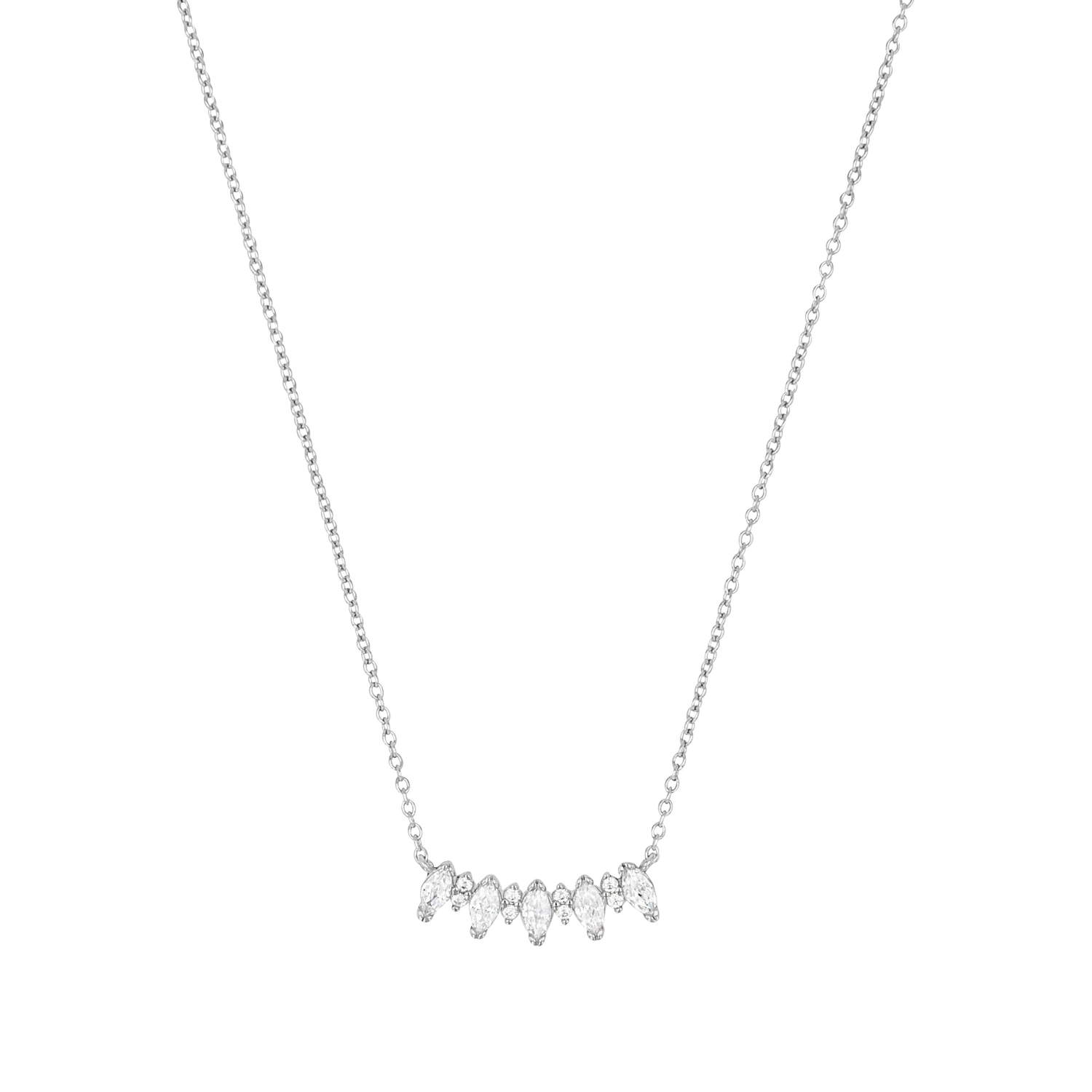 Kette mit Anhänger für Damen, 925 Sterling Silber, Zirkonia synth.