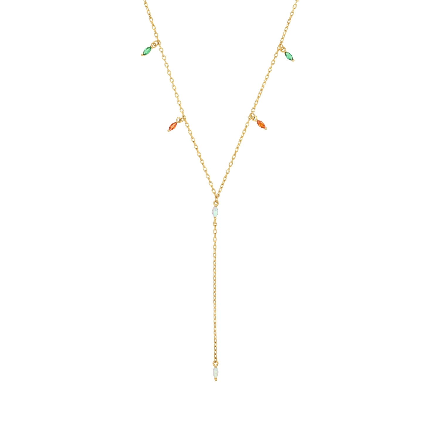 Kette mit Anhänger für Damen, 925 Sterling Silber, Zirkonia synth., Opal synth.