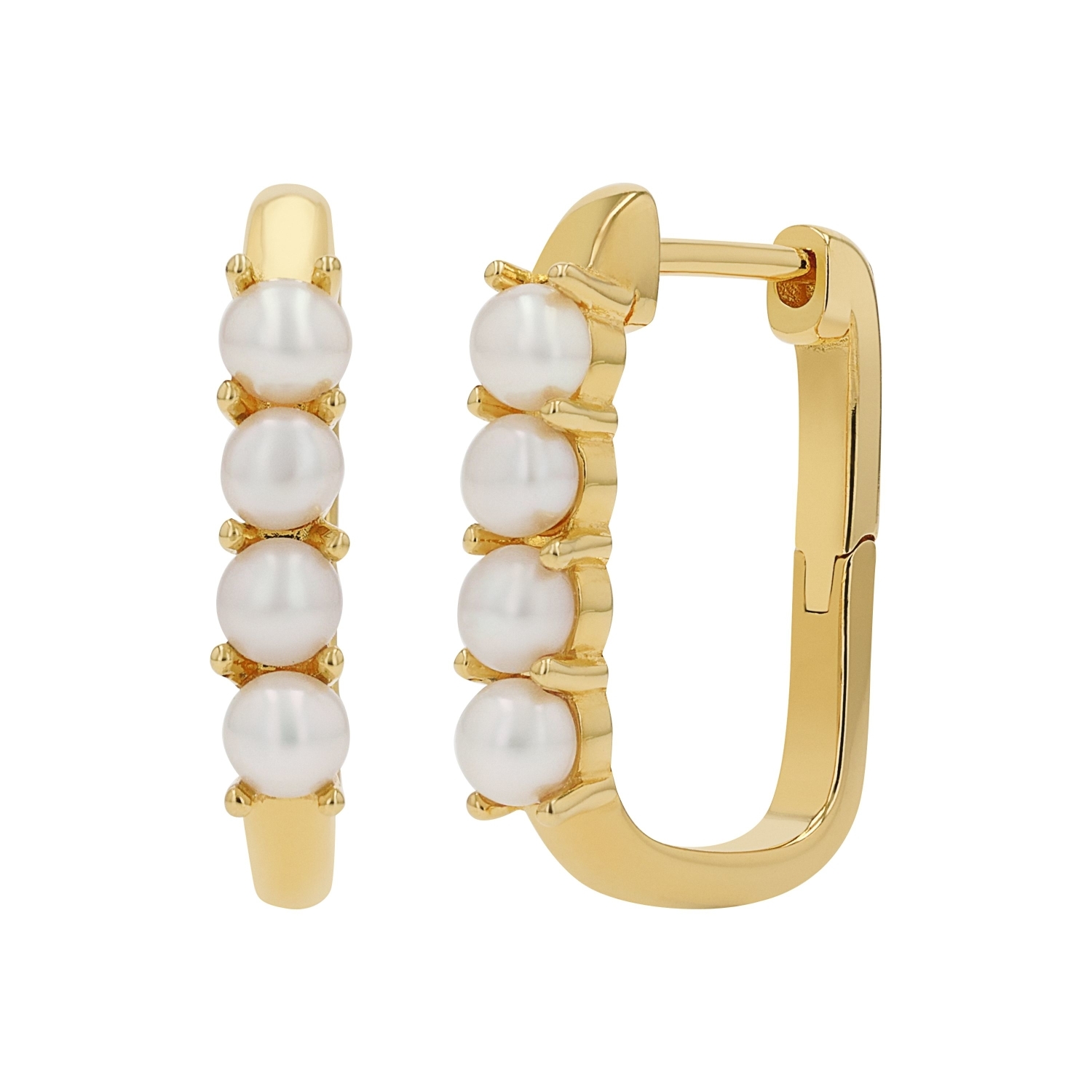 Creolen für Damen, 925 Sterling Silber, Süßwasserzuchtperle